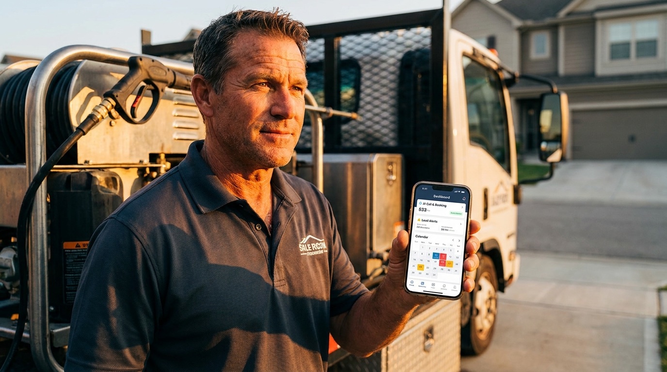 AI receptionist vs answering service for pressure washing companies - which one books the job