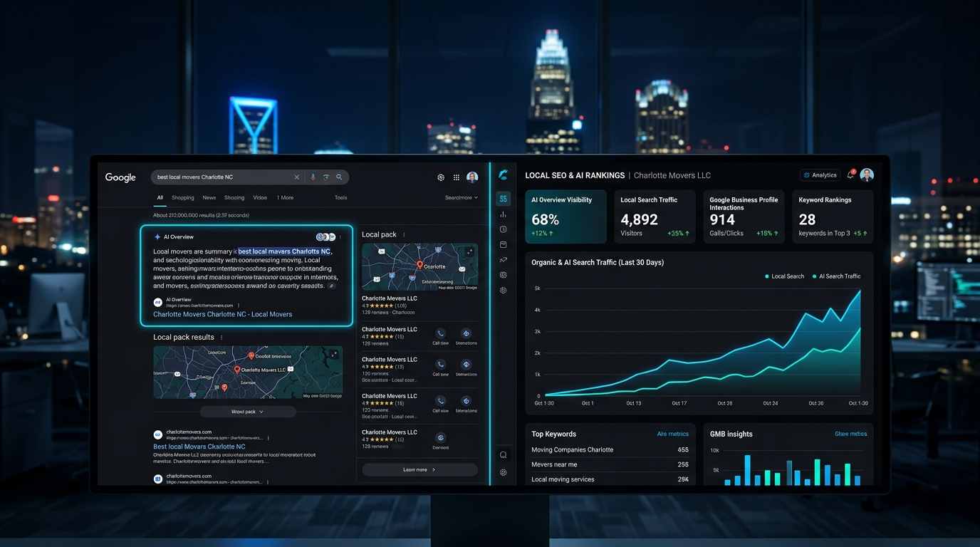 AI SEO strategy for local service businesses 2026 - ranking dashboard analytics - Leadra.io