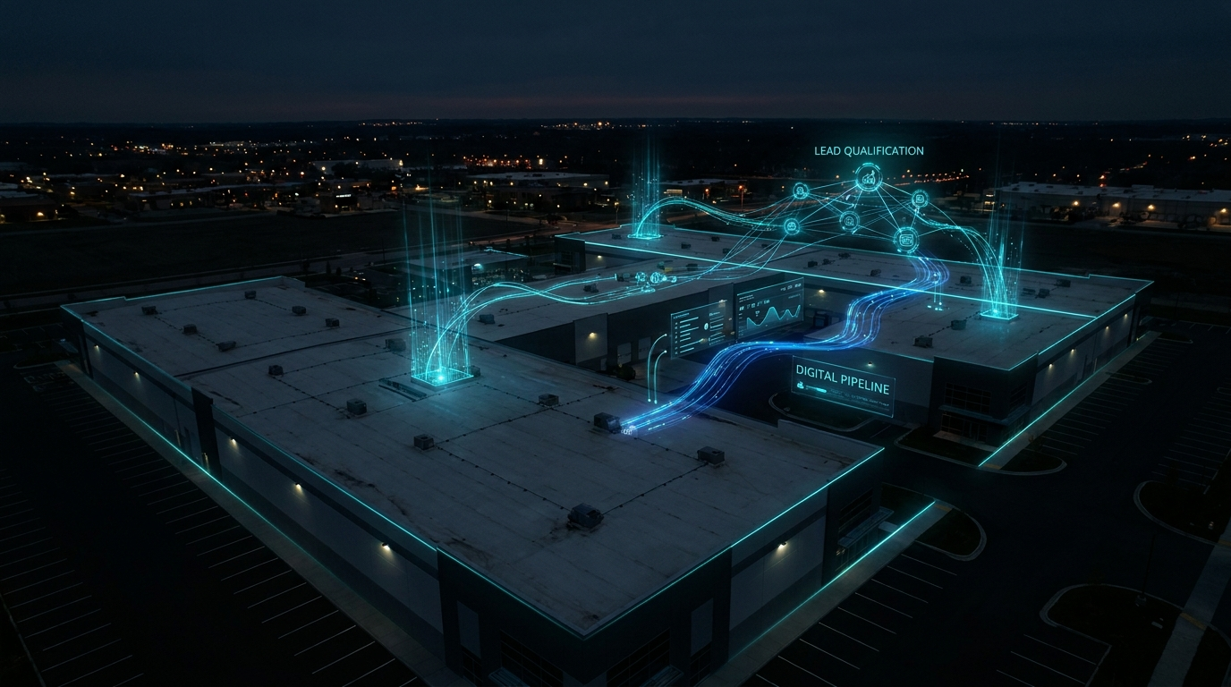 Flat roof commercial roofing AI lead generation - fill your B2B pipeline with qualified property managers and building owners