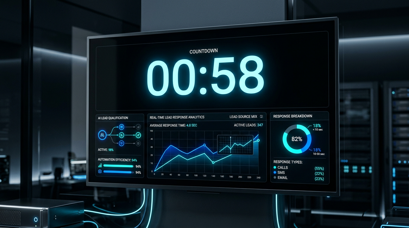 Speed to lead under 60 seconds AI system dashboard for service businesses